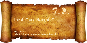Takács Margó névjegykártya